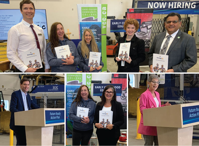 Collage of VCC and government officials at announcement