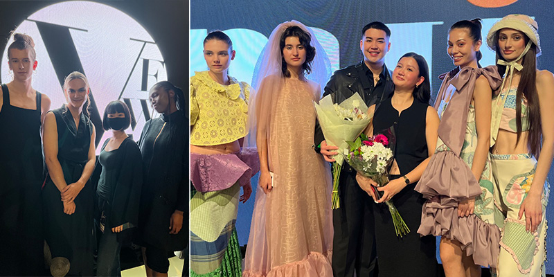 Fashion students and models