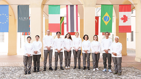 Group of culinary students in Italy