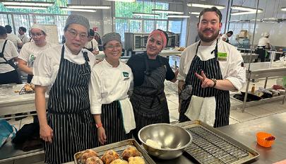 Students in a kitchen in Mexico