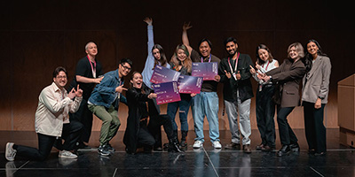 VCC students receive their award on stage