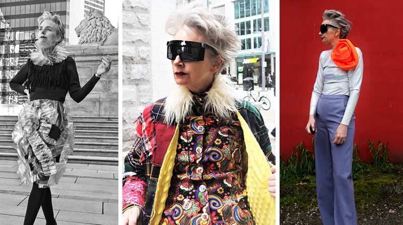 Mel K. from Bag and a Beret in three colourful looks