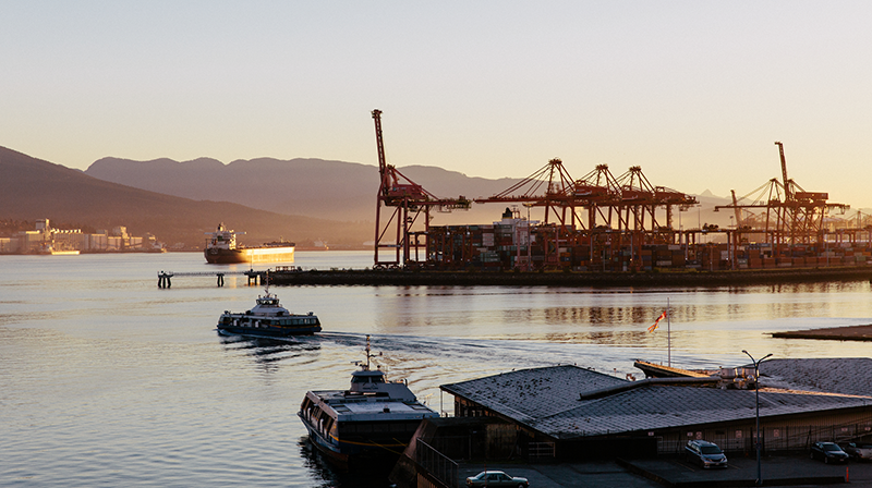 Vancouver Seabus and mountains