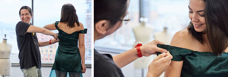 Stevie Thomas in fashion dress fitting